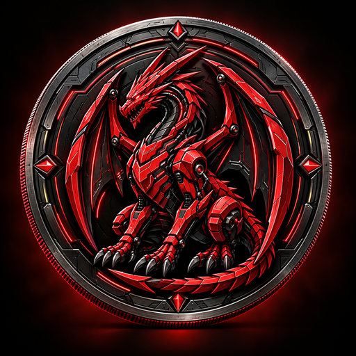 Dracul Coin emblem with a red dragon